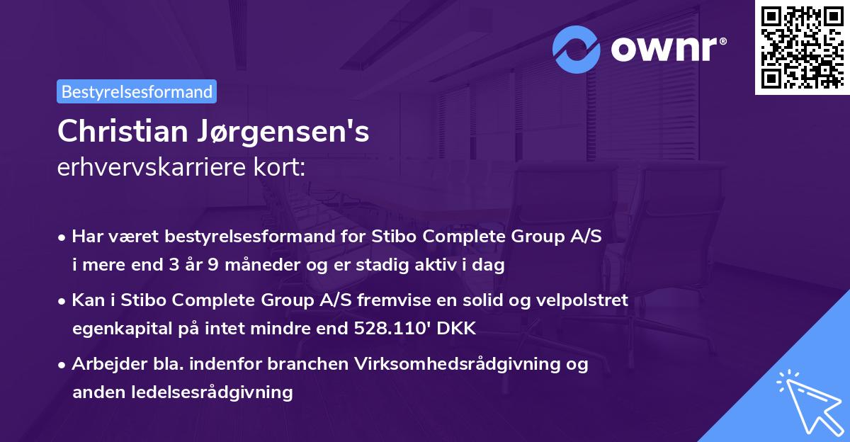 Christian Jørgensen's erhvervskarriere kort