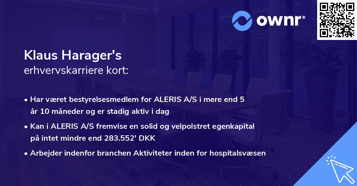 Klaus Harager's erhvervskarriere kort