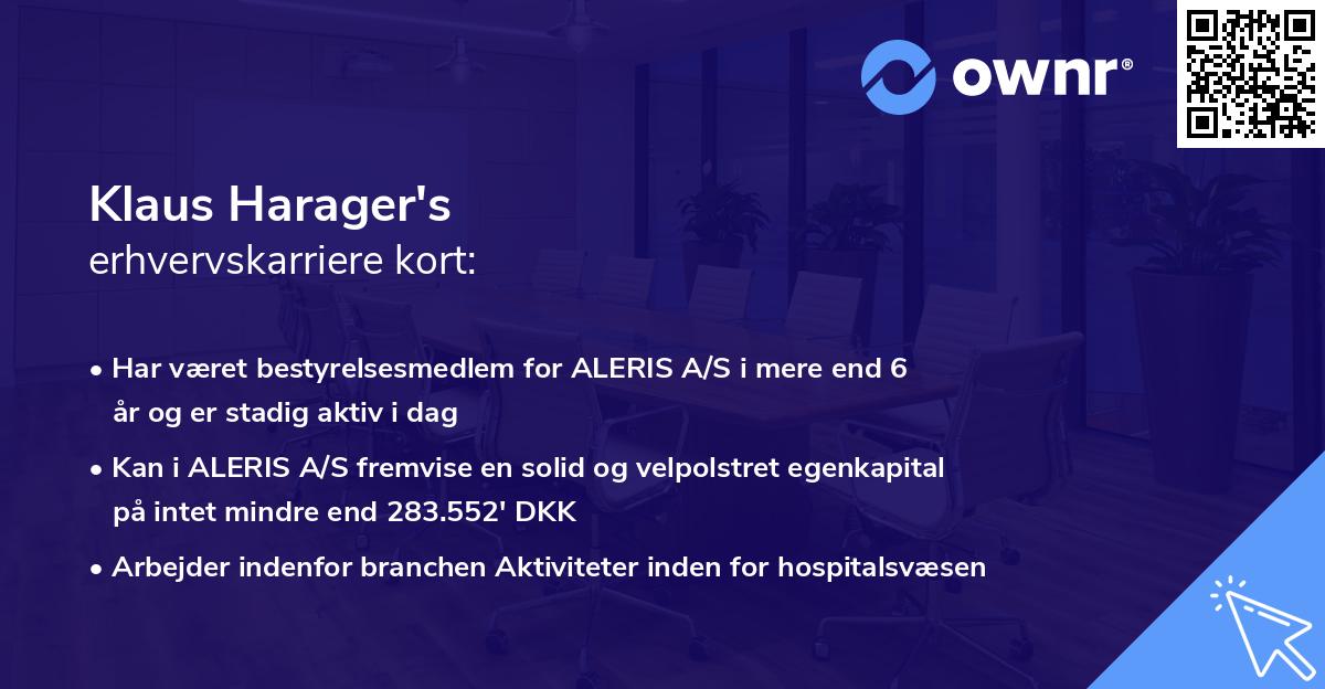 Klaus Harager's erhvervskarriere kort