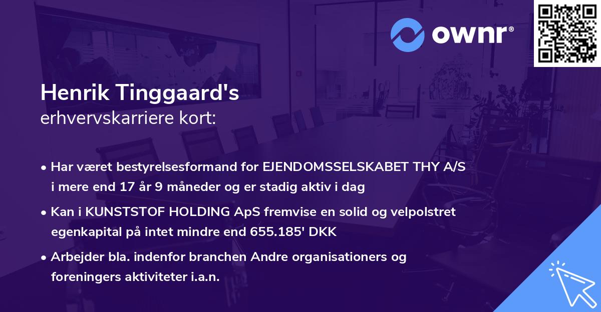 Henrik Tinggaard's erhvervskarriere kort