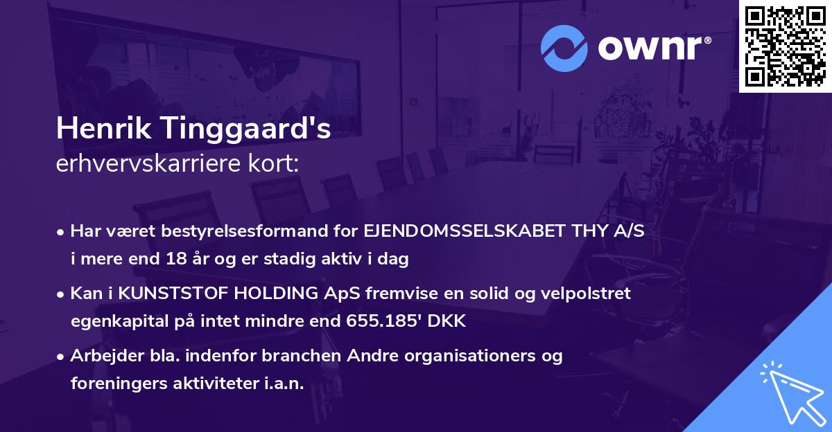 Henrik Tinggaard's erhvervskarriere kort