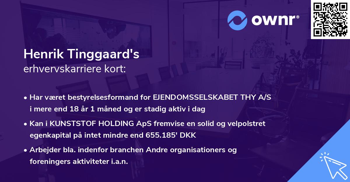 Henrik Tinggaard's erhvervskarriere kort