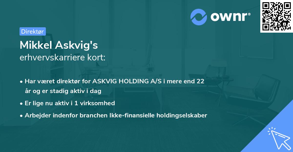 Mikkel Askvig's erhvervskarriere kort
