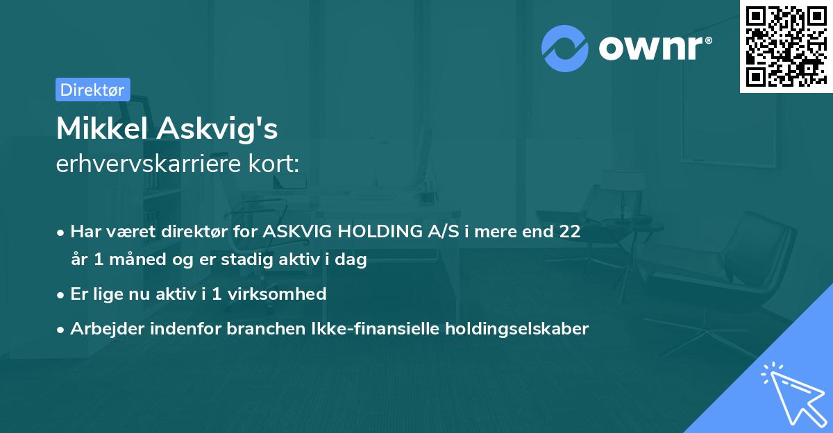 Mikkel Askvig's erhvervskarriere kort