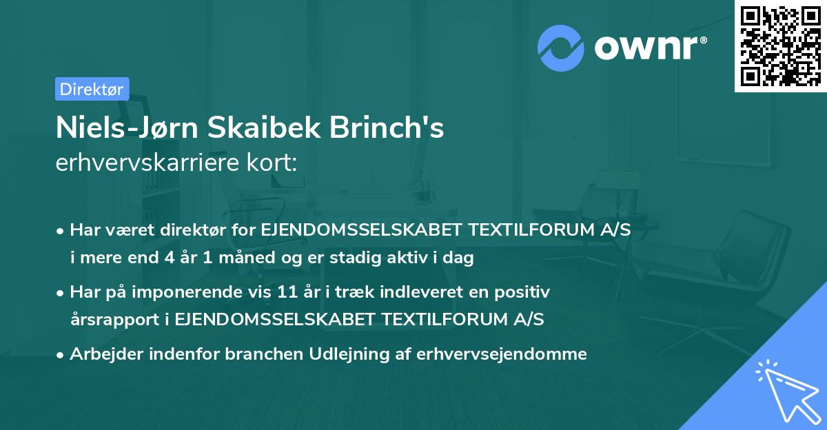 Niels-Jørn Skaibek Brinch's erhvervskarriere kort