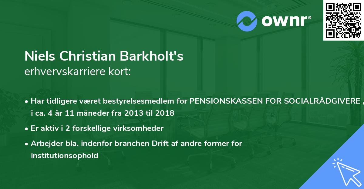 Niels Christian Barkholt's erhvervskarriere kort