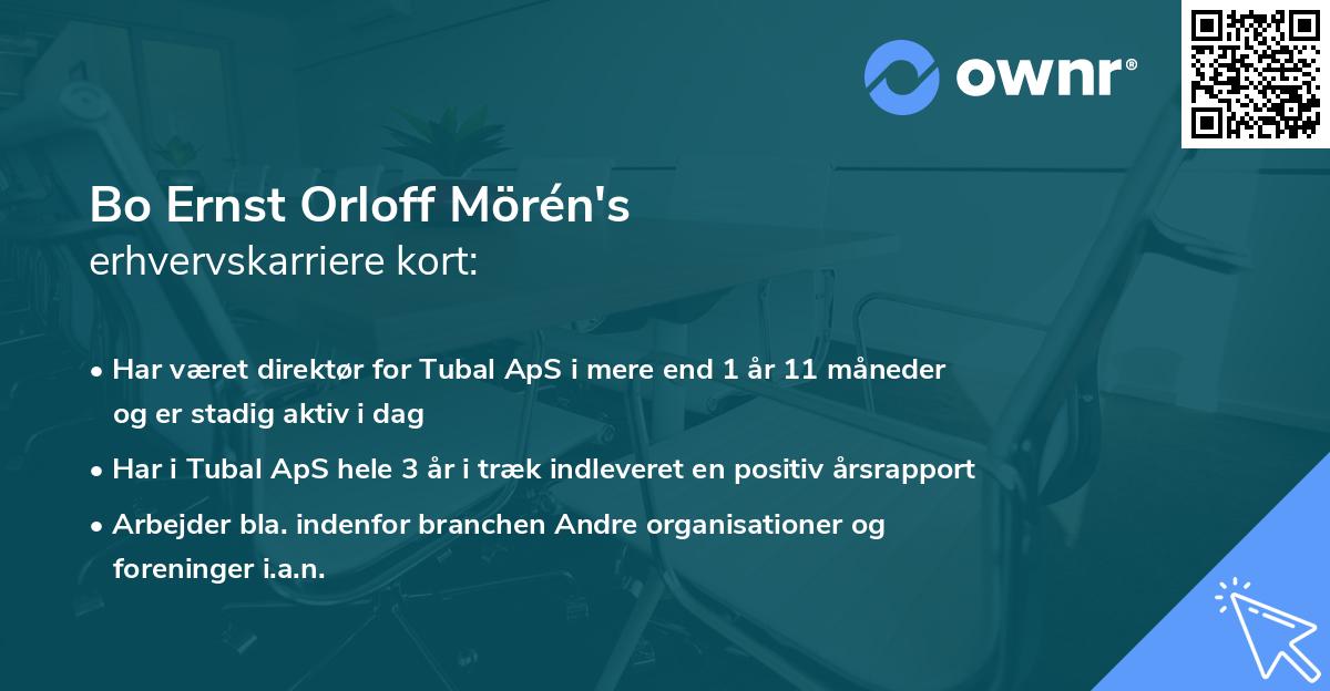 Bo Ernst Orloff Mörén's erhvervskarriere kort