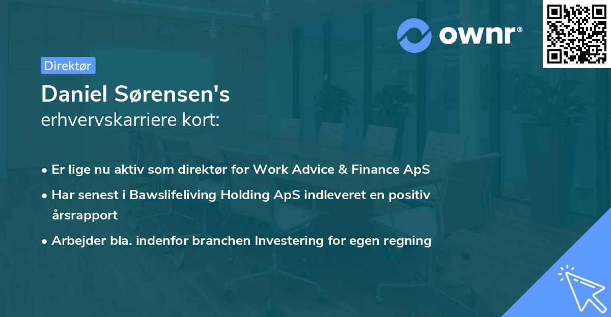 Daniel Sørensen's erhvervskarriere kort