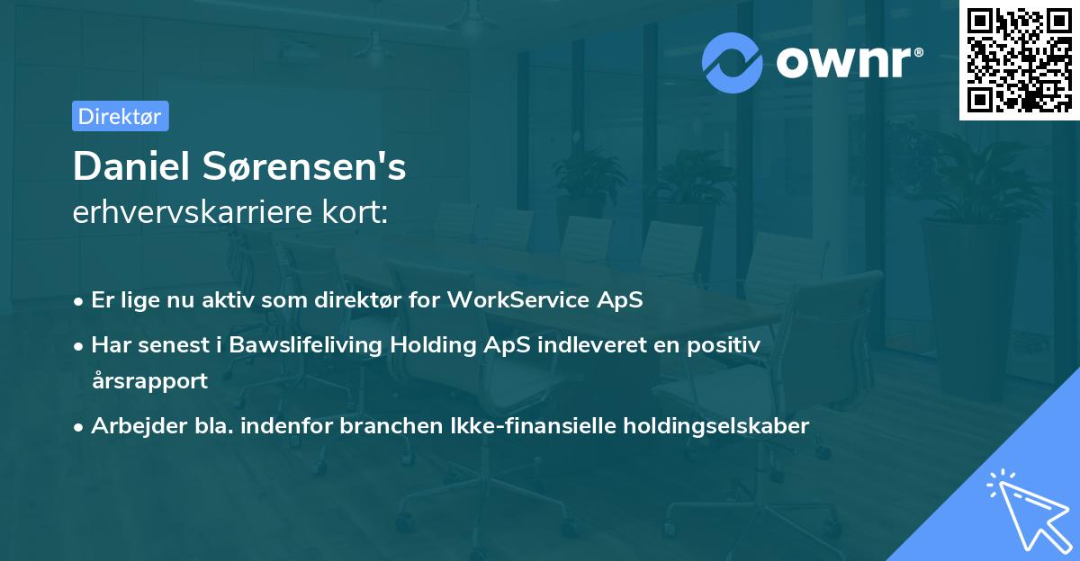 Daniel Sørensen's erhvervskarriere kort