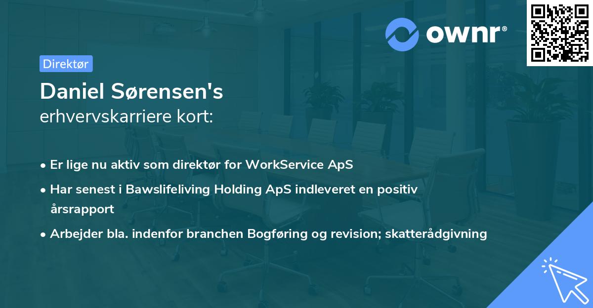 Daniel Sørensen's erhvervskarriere kort