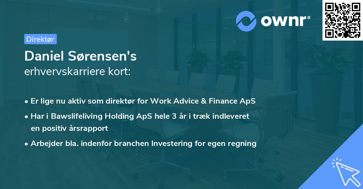 Daniel Sørensen's erhvervskarriere kort
