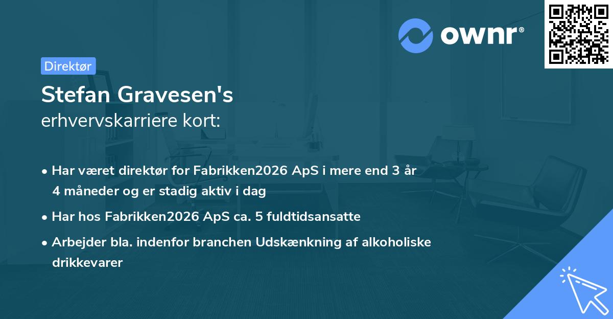 Stefan Gravesen's erhvervskarriere kort