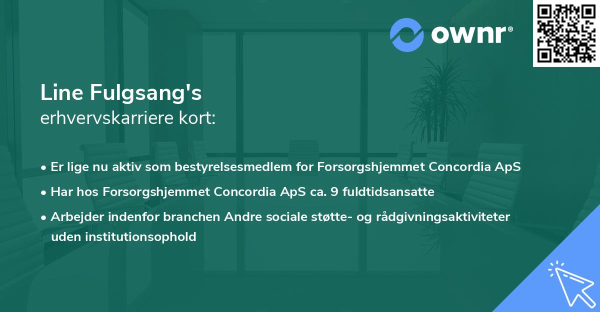 Line Fulgsang's erhvervskarriere kort