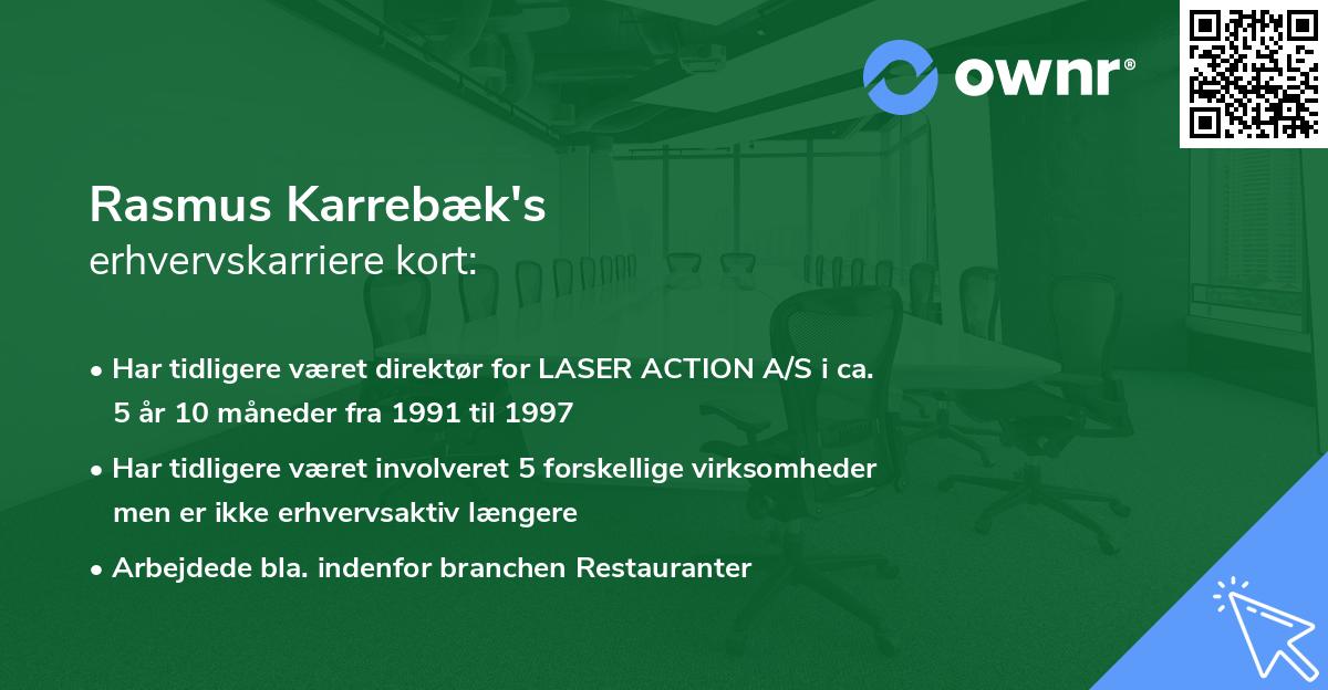 Rasmus Karrebæk's erhvervskarriere kort