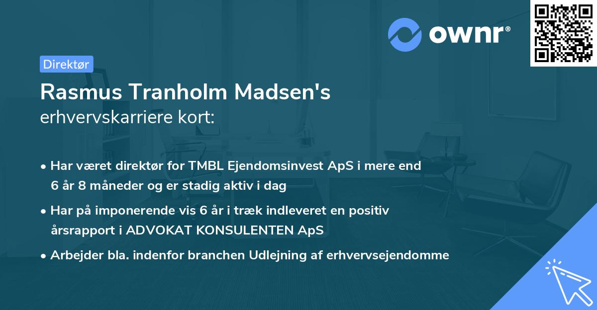 Rasmus Tranholm Madsen's erhvervskarriere kort