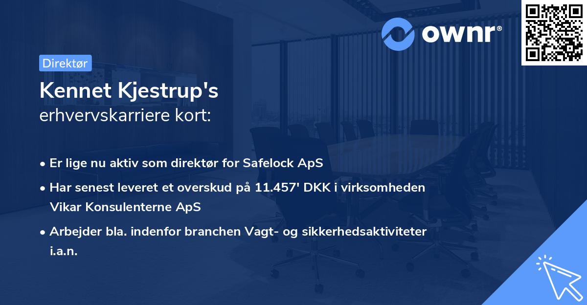 Kennet Kjestrup's erhvervskarriere kort