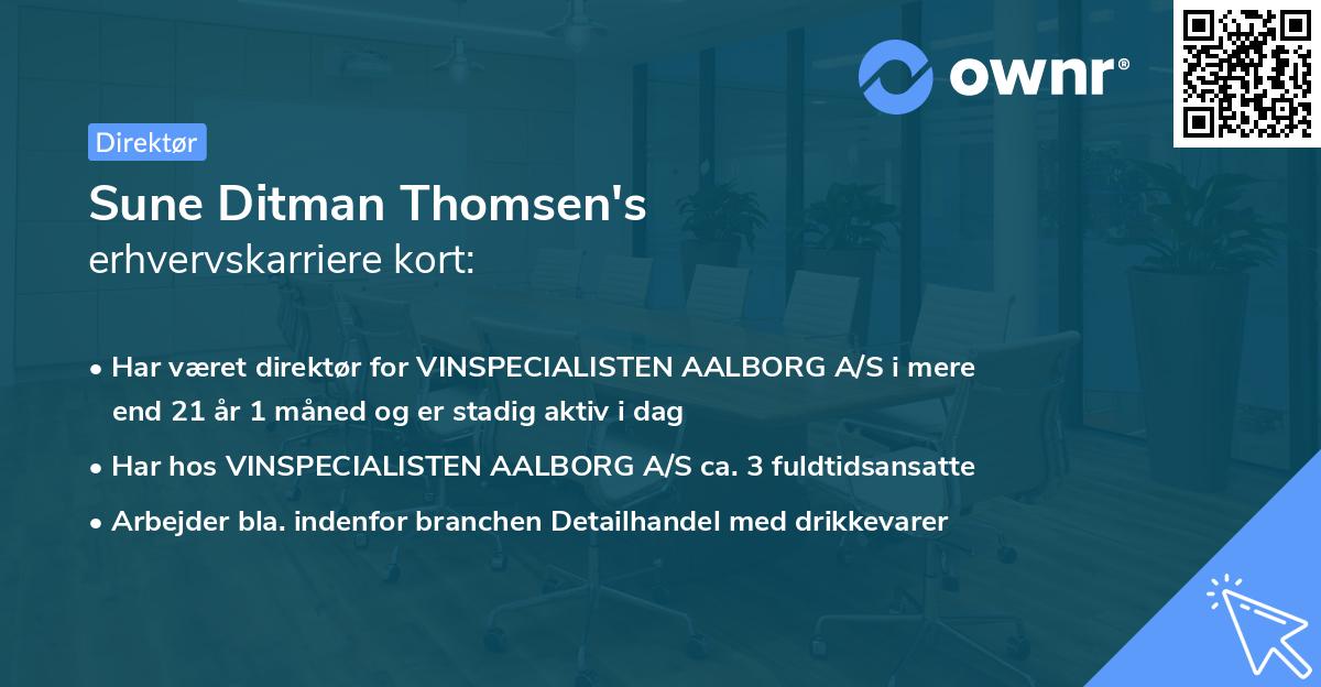 Sune Ditman Thomsen's erhvervskarriere kort