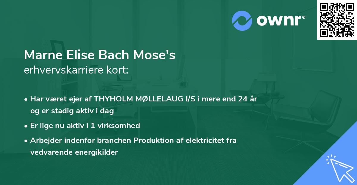 Marne Elise Bach Mose's erhvervskarriere kort