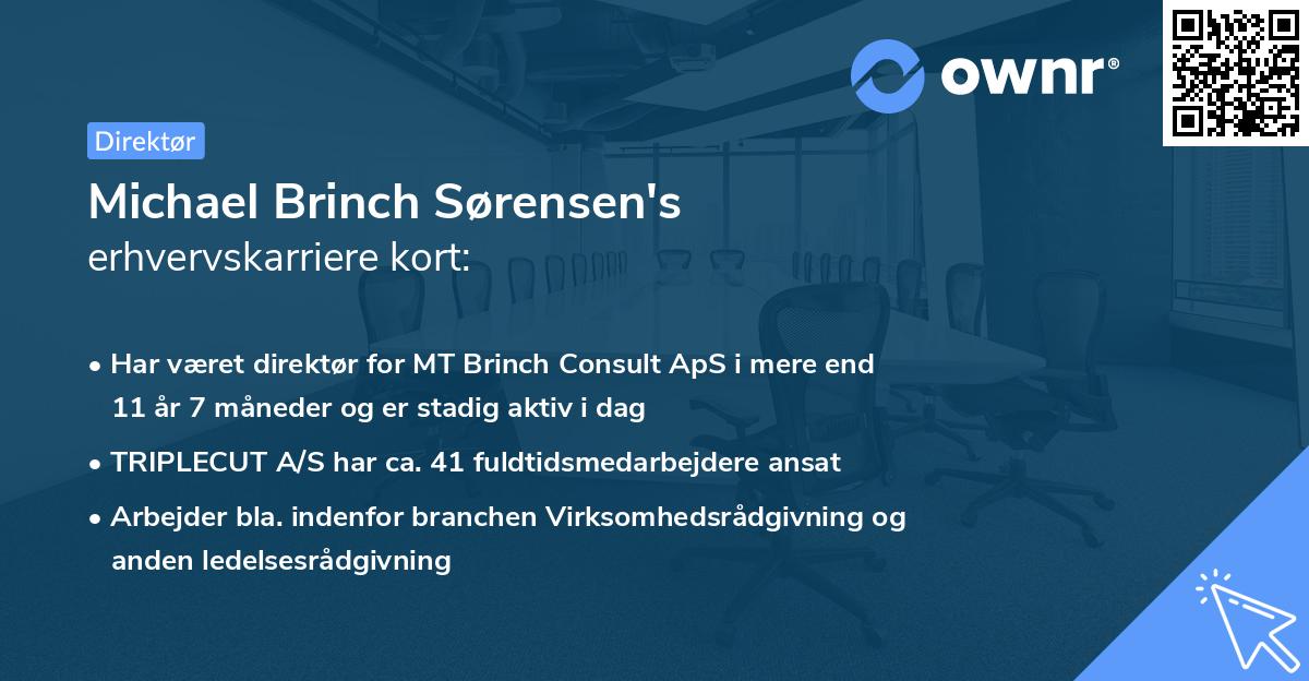 Michael Brinch Sørensen's erhvervskarriere kort