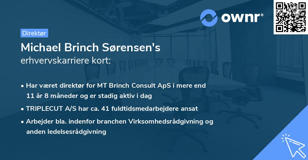 Michael Brinch Sørensen's erhvervskarriere kort