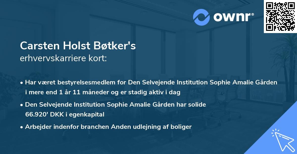Carsten Holst Bøtker's erhvervskarriere kort