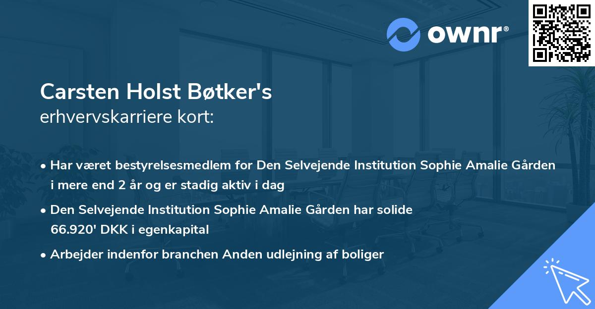 Carsten Holst Bøtker's erhvervskarriere kort