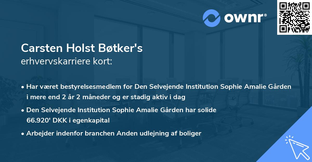 Carsten Holst Bøtker's erhvervskarriere kort
