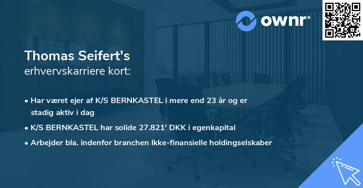 Thomas Seifert's erhvervskarriere kort