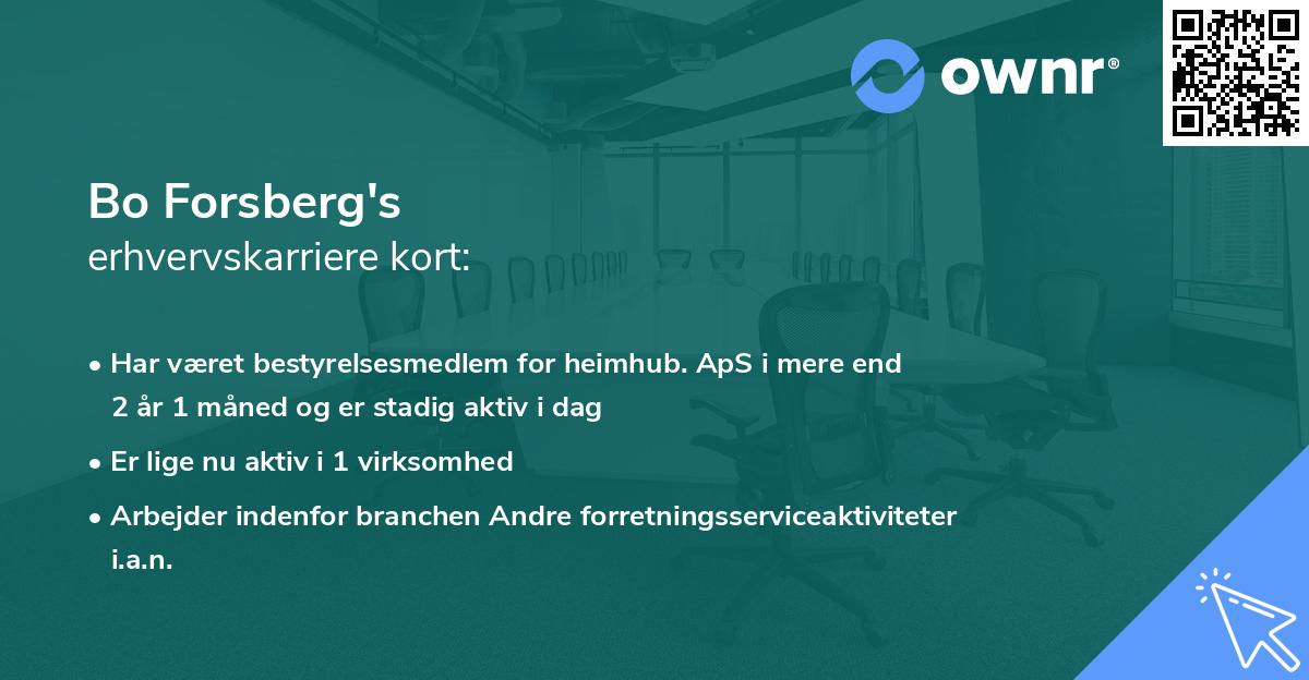 Bo Forsberg's erhvervskarriere kort