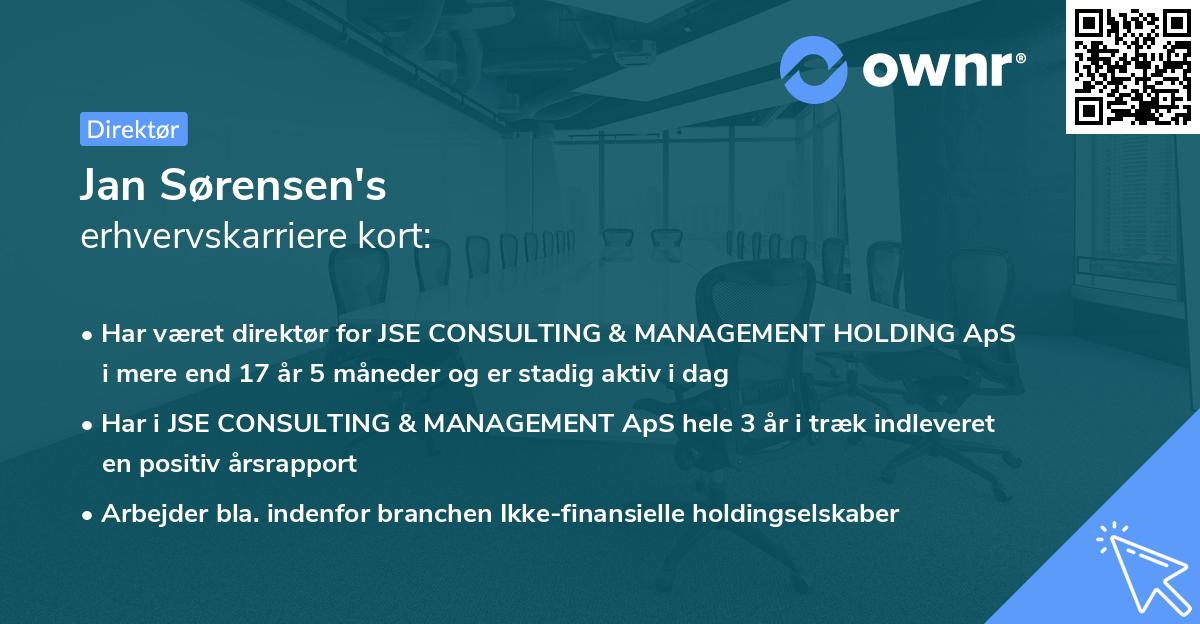 Jan Sørensen's erhvervskarriere kort