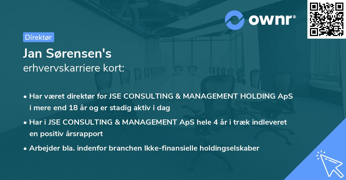 Jan Sørensen's erhvervskarriere kort