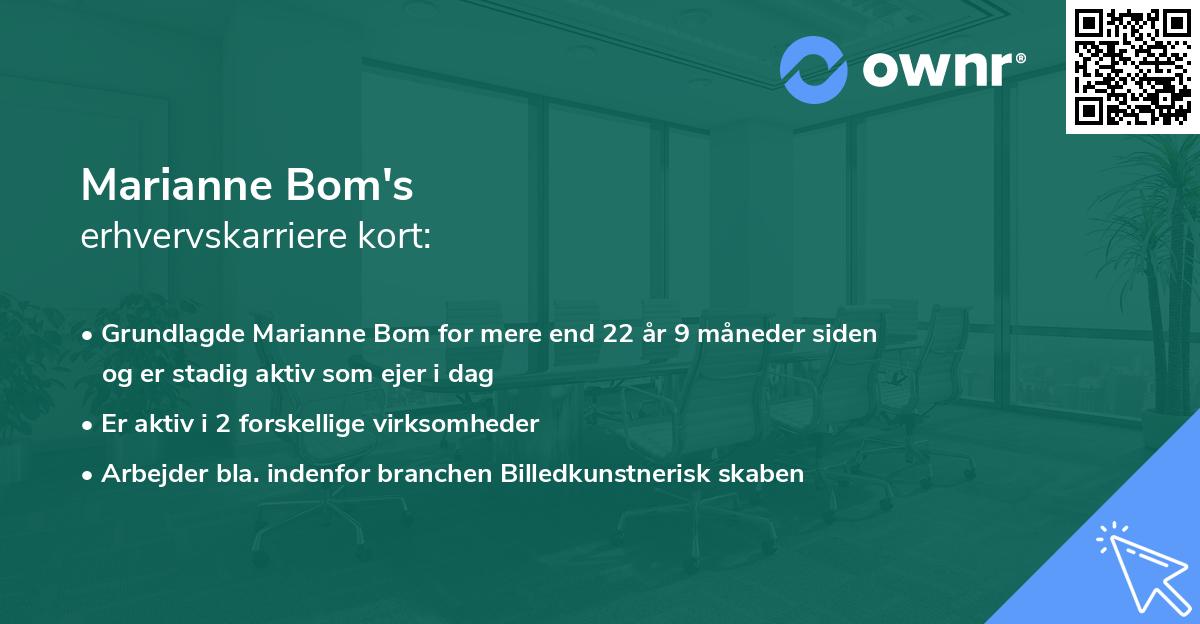 Marianne Bom's erhvervskarriere kort