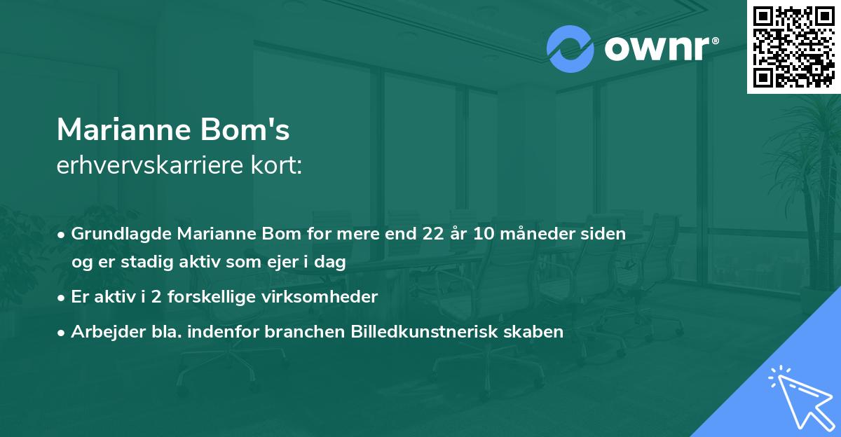 Marianne Bom's erhvervskarriere kort