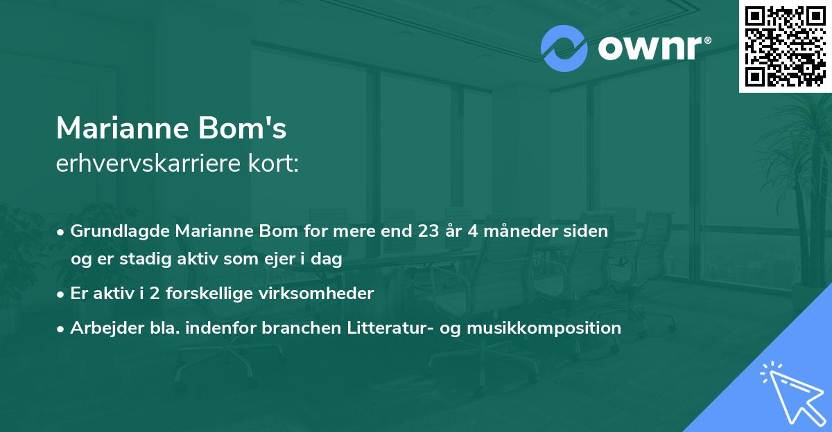 Marianne Bom's erhvervskarriere kort