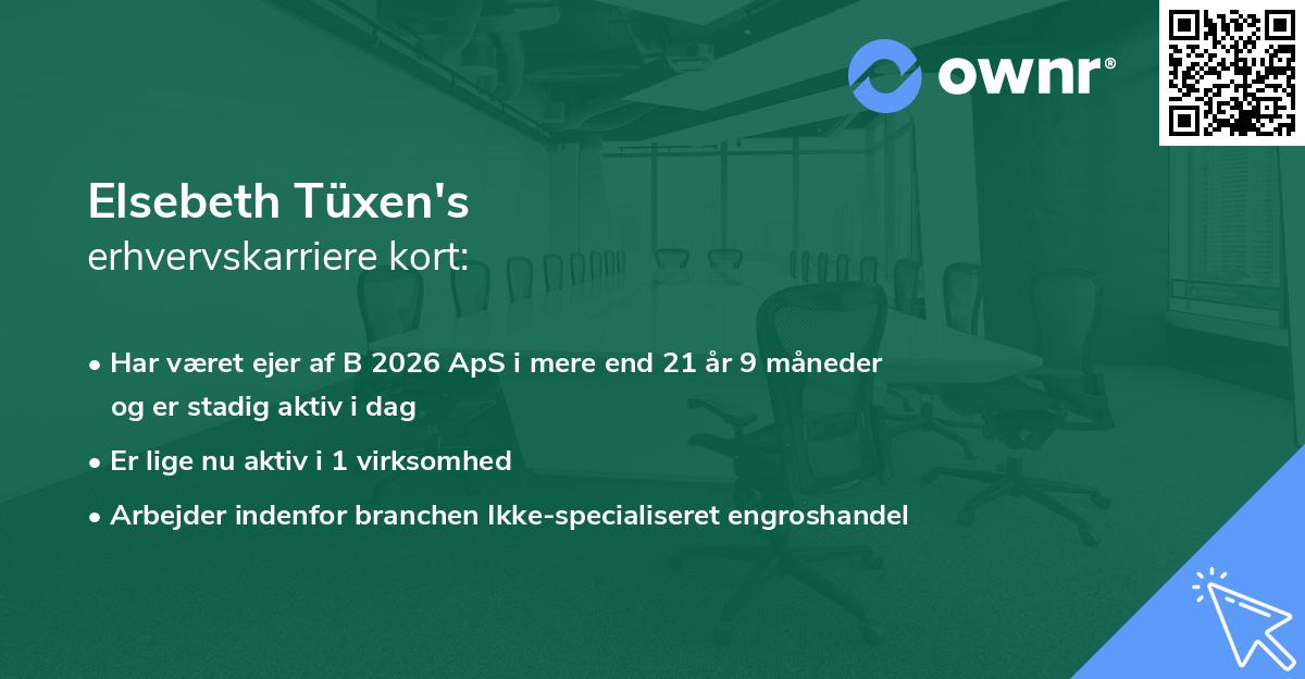 Elsebeth Tüxen's erhvervskarriere kort