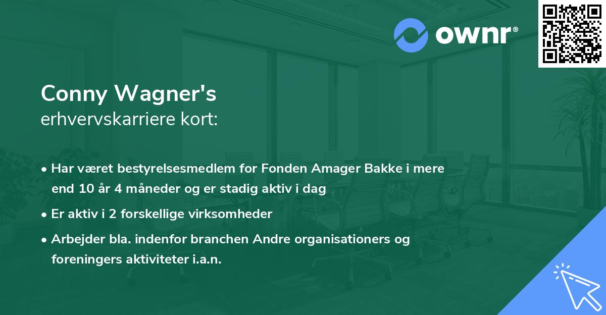 Conny Wagner's erhvervskarriere kort