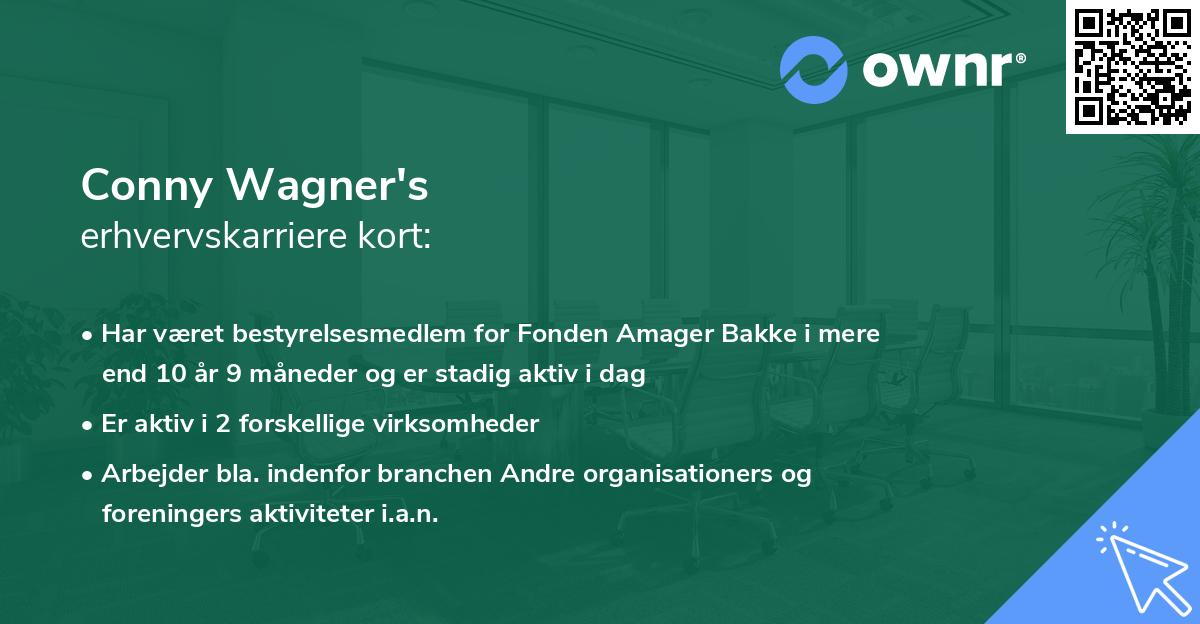 Conny Wagner's erhvervskarriere kort
