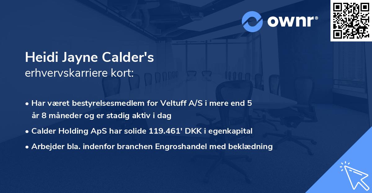 Heidi Jayne Calder's erhvervskarriere kort