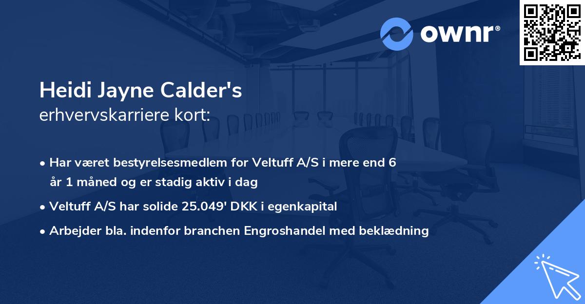 Heidi Jayne Calder's erhvervskarriere kort
