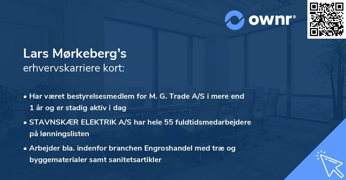 Lars Mørkeberg's erhvervskarriere kort