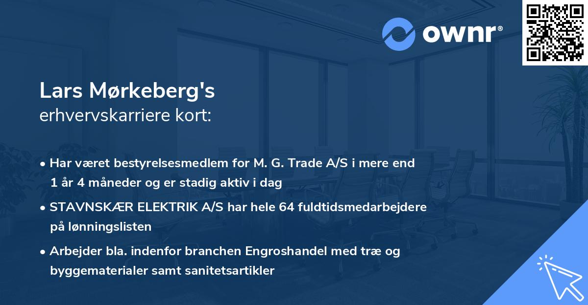 Lars Mørkeberg's erhvervskarriere kort