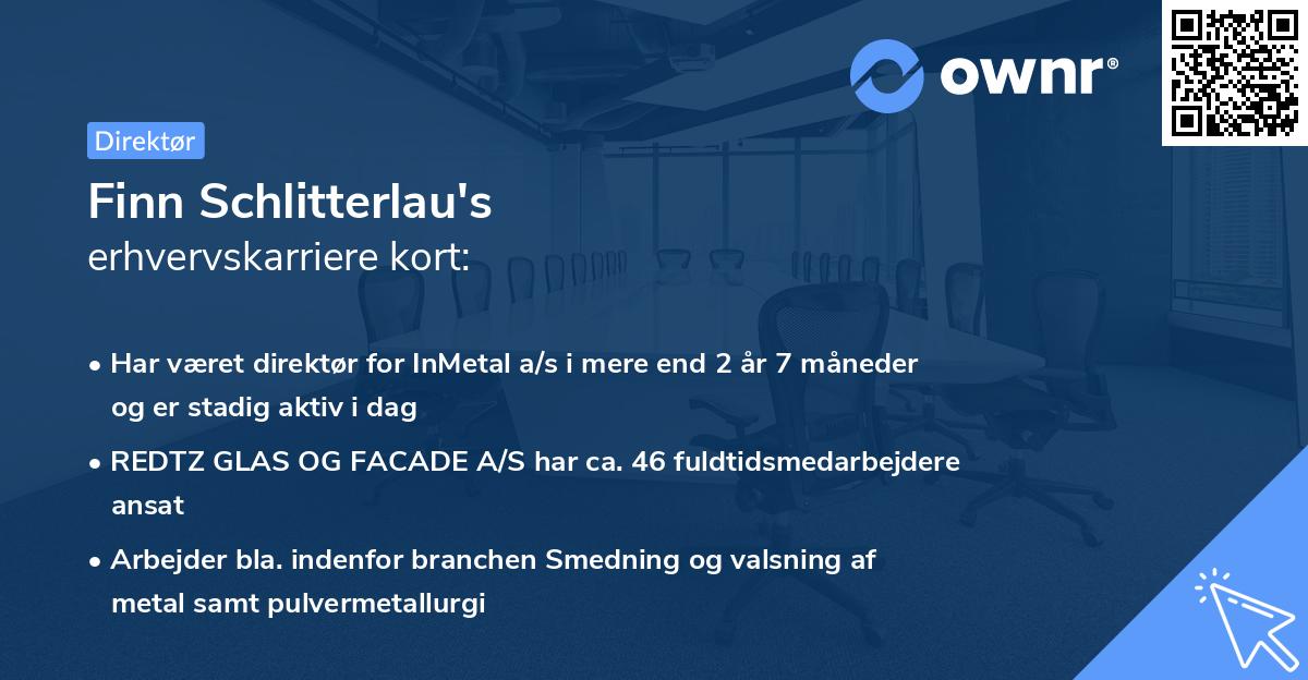 Finn Schlitterlau's erhvervskarriere kort