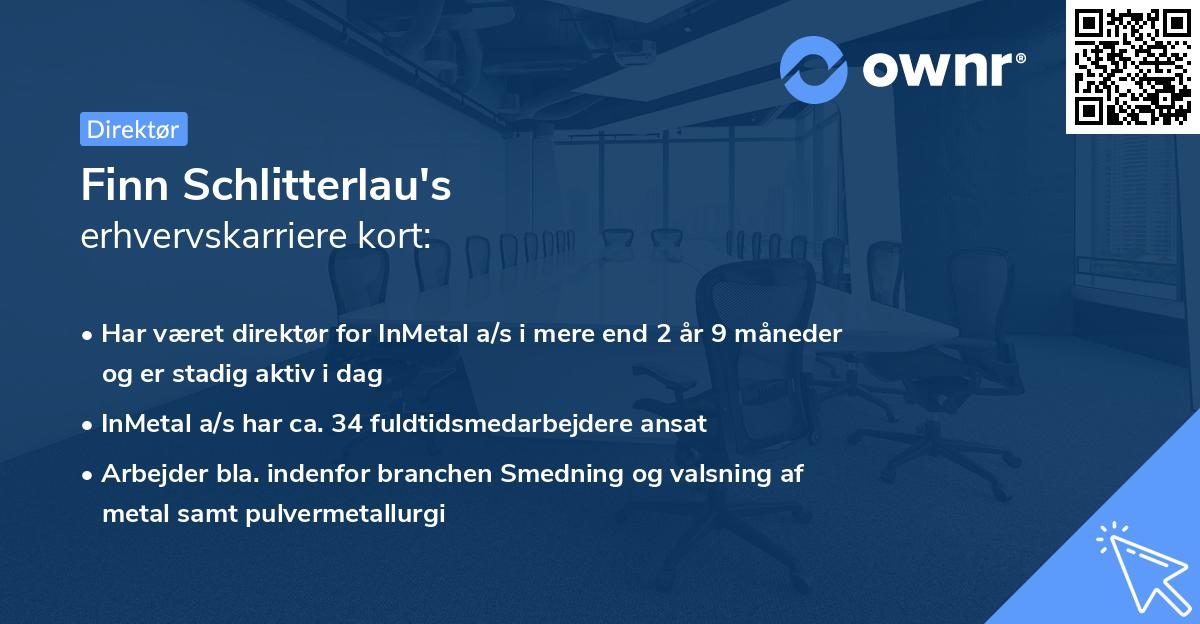 Finn Schlitterlau's erhvervskarriere kort