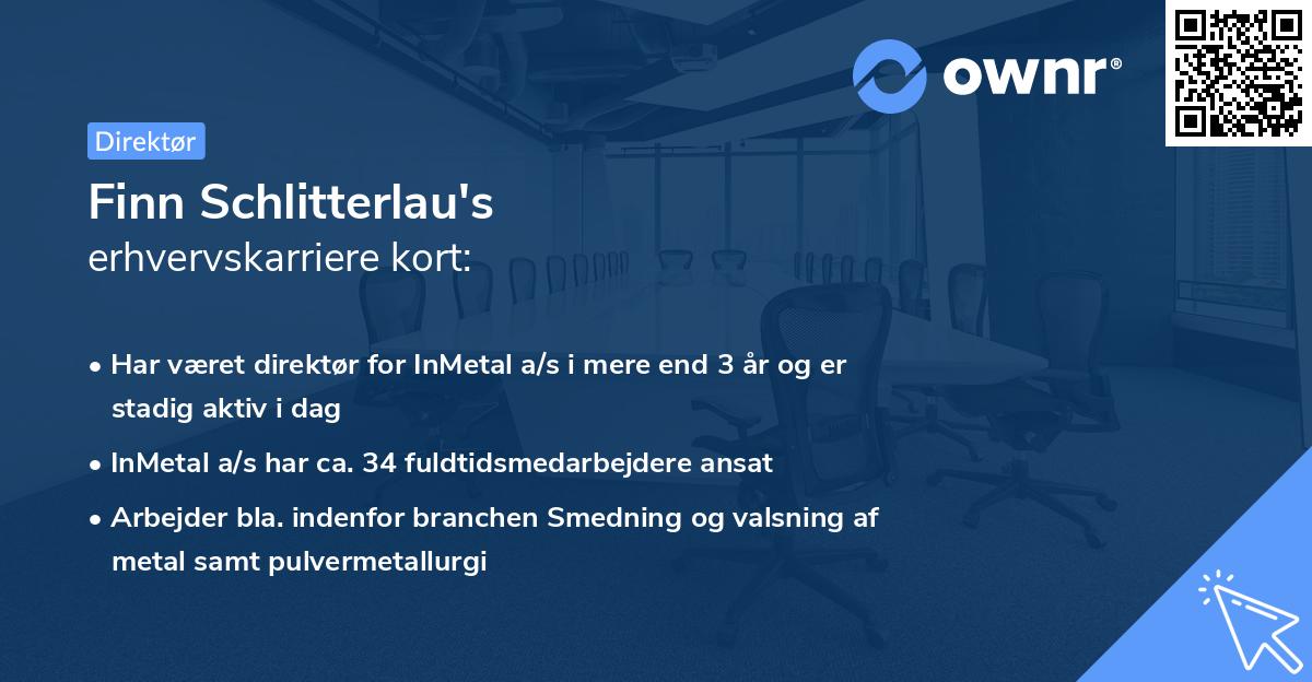 Finn Schlitterlau's erhvervskarriere kort