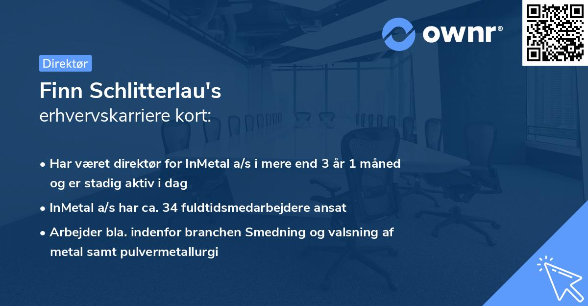 Finn Schlitterlau's erhvervskarriere kort