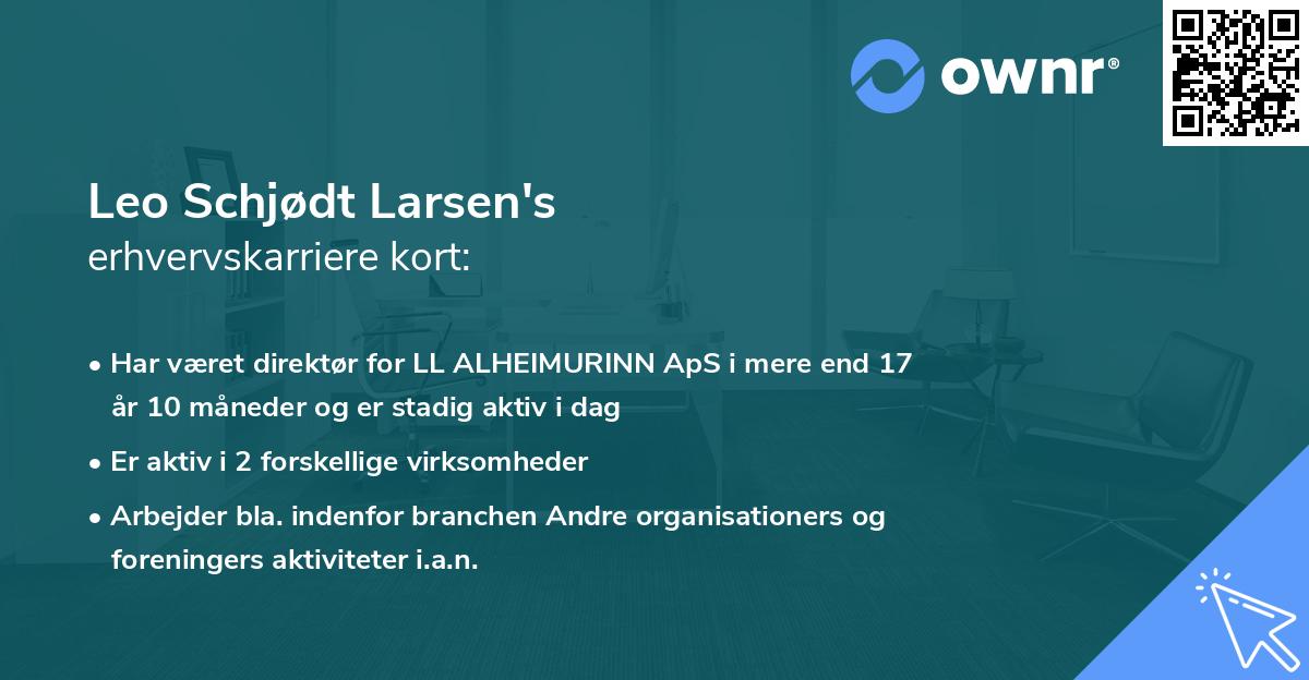 Leo Schjødt Larsen's erhvervskarriere kort