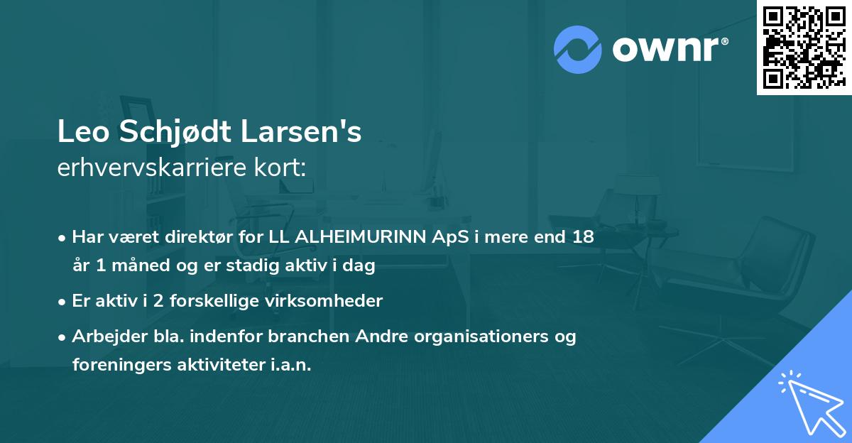 Leo Schjødt Larsen's erhvervskarriere kort