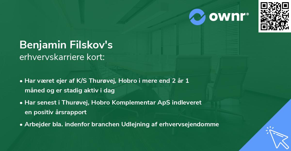 Benjamin Filskov's erhvervskarriere kort