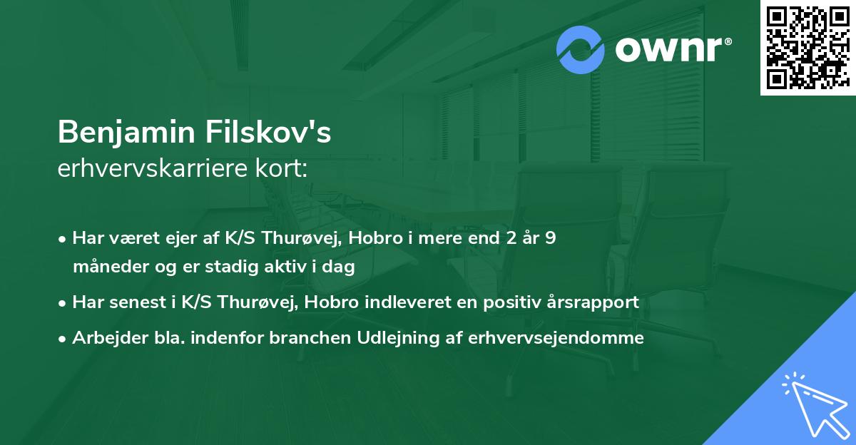Benjamin Filskov's erhvervskarriere kort