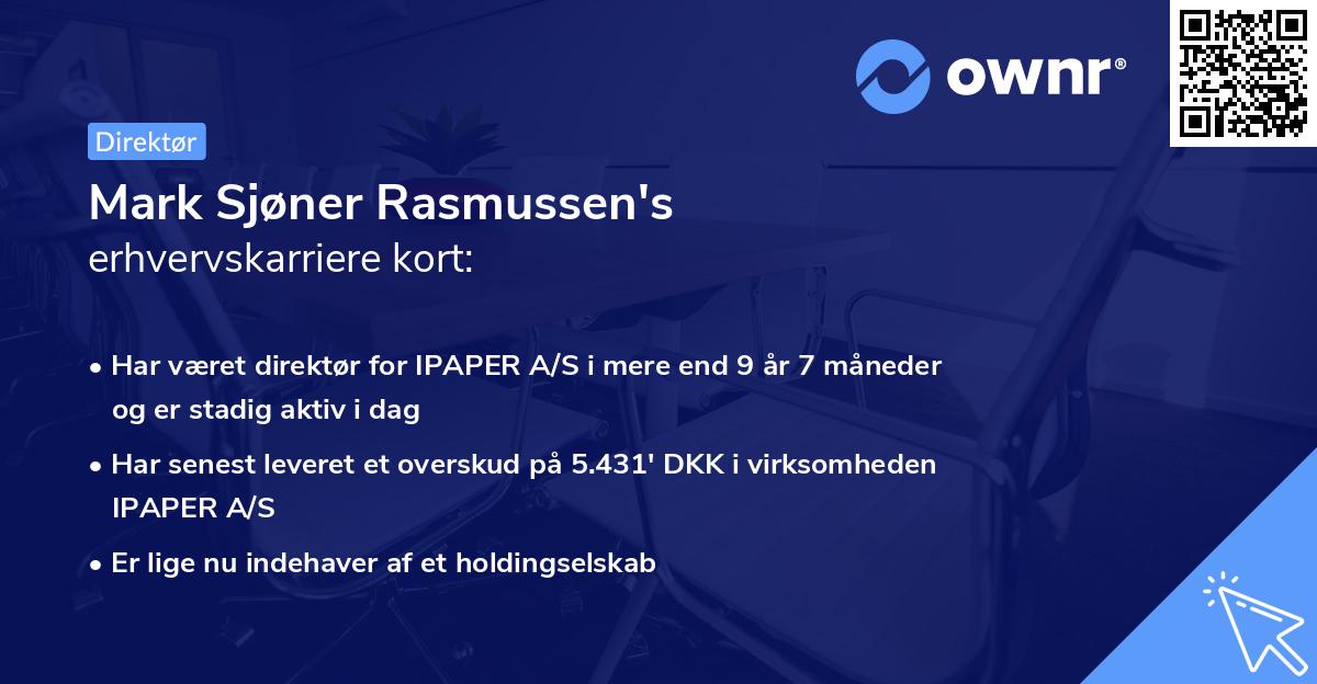 Mark Sjøner Rasmussen's erhvervskarriere kort